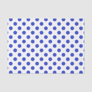 Papier Mousseline Pois bleu royal
