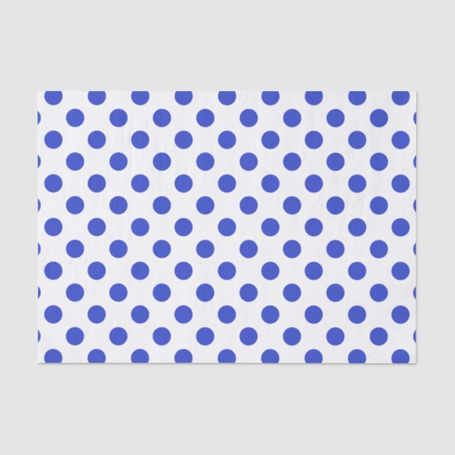 Papier Mousseline Pois bleu royal (Recto)