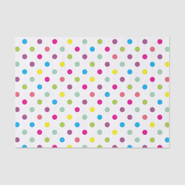 Papier Mousseline Pois coloré (Recto)