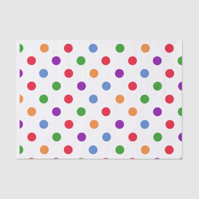 Papier Mousseline Pois coloré (Recto)