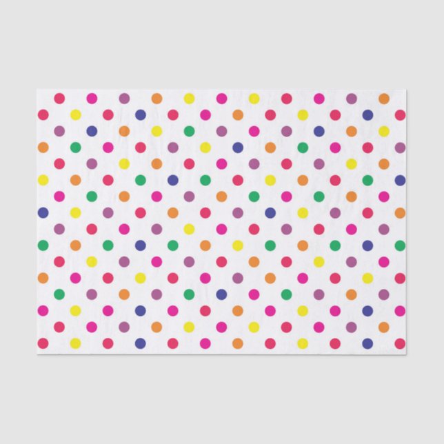 Papier Mousseline Pois coloré (Recto)
