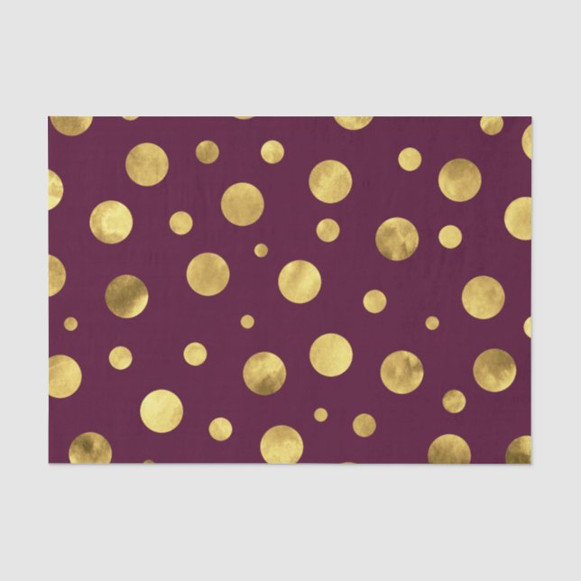 Papier Mousseline Pois d'aquarelle or de Bourgogne (Recto)