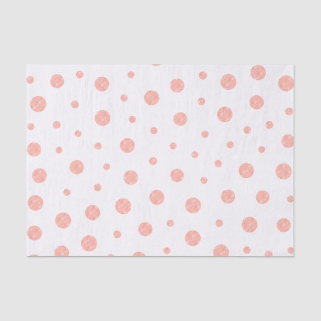Papier Mousseline Pois élégant - blanc rose doux d'or (Recto)