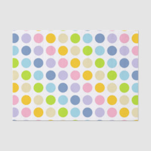 Papier Mousseline Pois en pastel d'arc-en-ciel
