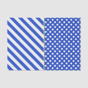 Papier Mousseline Pois et tripes royales bleues par Shirley Taylor
