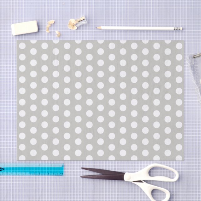 Papier Mousseline Pois gris et blancs pour bébé (Artisanat)
