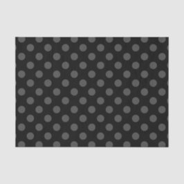Papier Mousseline Pois gris sur noir