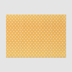 Papier Mousseline Pois jaune et blanc d'or