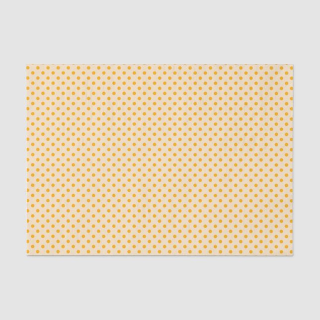 Papier Mousseline Pois Jaunes Sur Papier Tissu Crème (Recto)