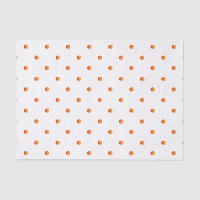 Papier Mousseline Pois Mini Orange (Recto)