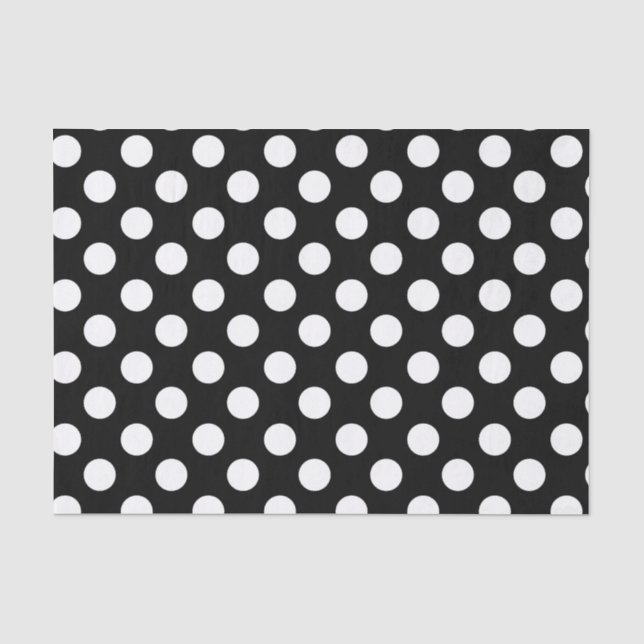 Papier Mousseline Pois noir et blanc fête d'anniversaire (Recto)