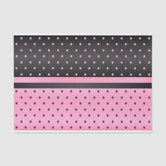 Papier Mousseline Pois noir et rose (Recto)