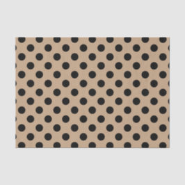 Papier Mousseline Pois noir sur le beige