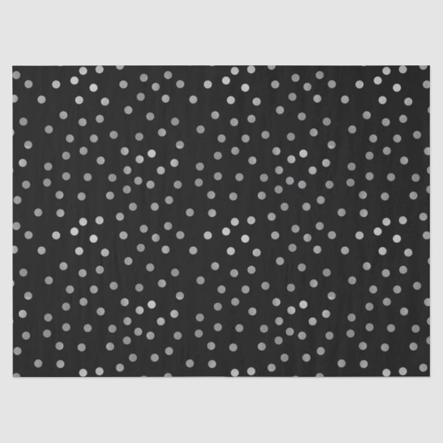 Papier Mousseline Pois noirs en argent (Recto)