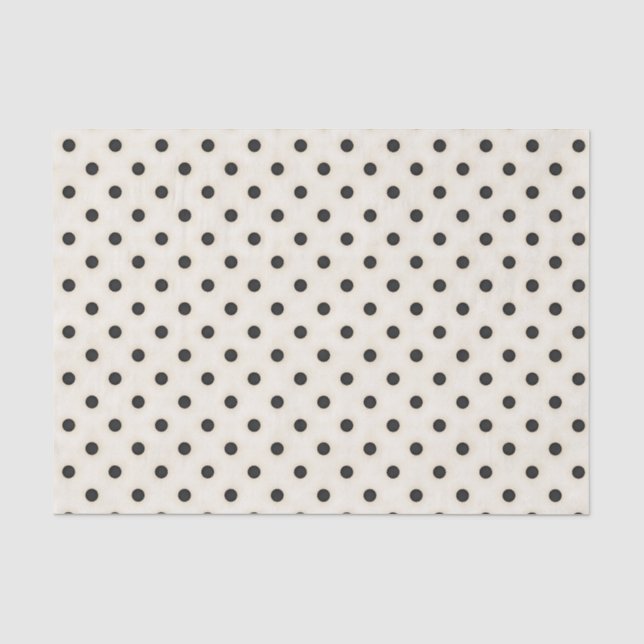 Papier Mousseline Pois noirs sur blanc antique (Recto)
