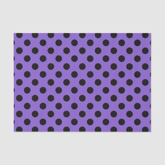 Papier Mousseline Pois noirs sur lavande (Recto)