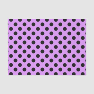 Papier Mousseline Pois noirs sur lilas
