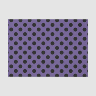 Papier Mousseline Pois noirs sur ultra violet