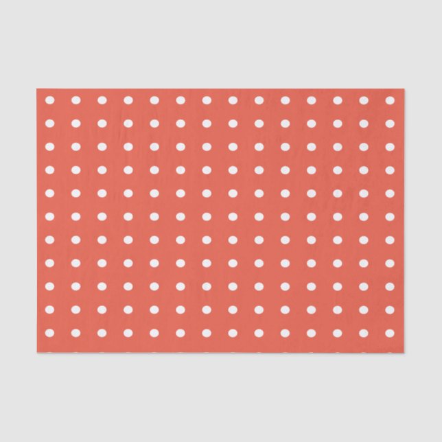 Papier Mousseline Pois orange et blanc (Recto)