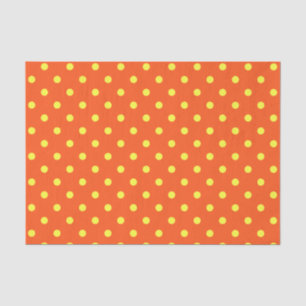 Papier Mousseline Pois orange et jaune
