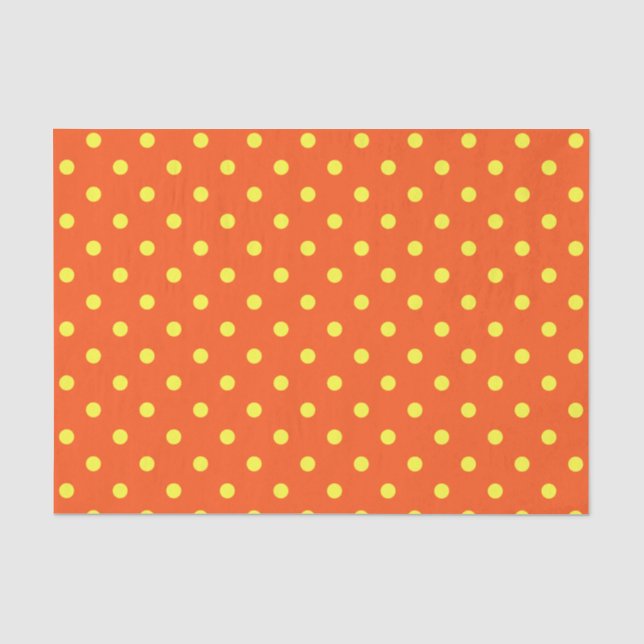 Papier Mousseline Pois orange et jaune (Recto)