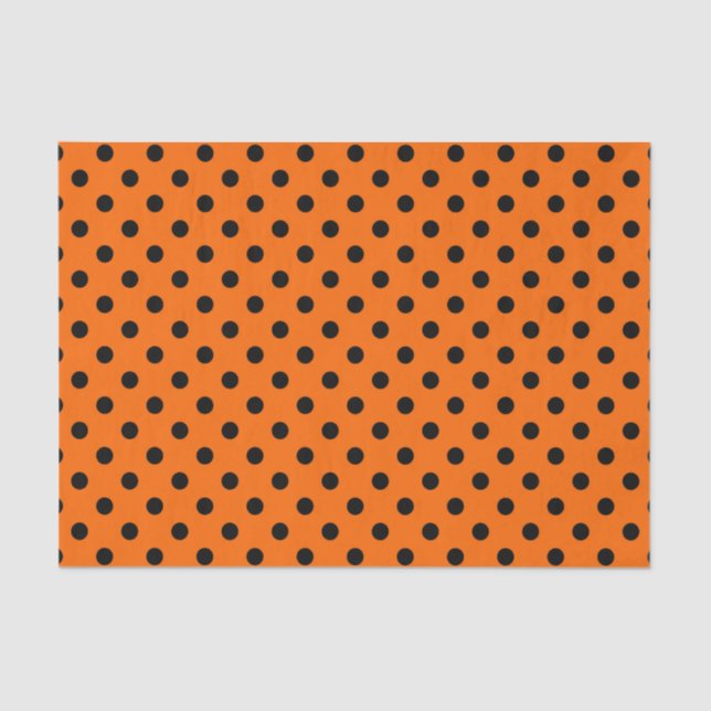 Papier Mousseline Pois orange et noir (Recto)