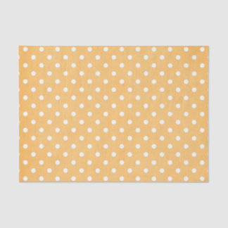 PAPIER MOUSSELINE POIS ORANGE & WHITE
