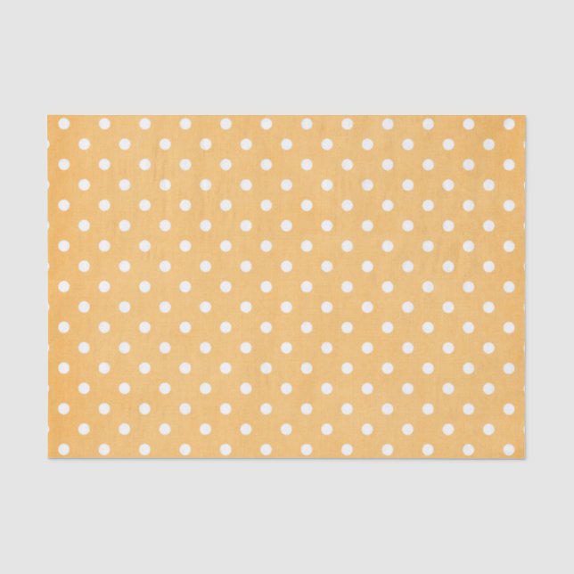 PAPIER MOUSSELINE POIS ORANGE & WHITE (Recto)