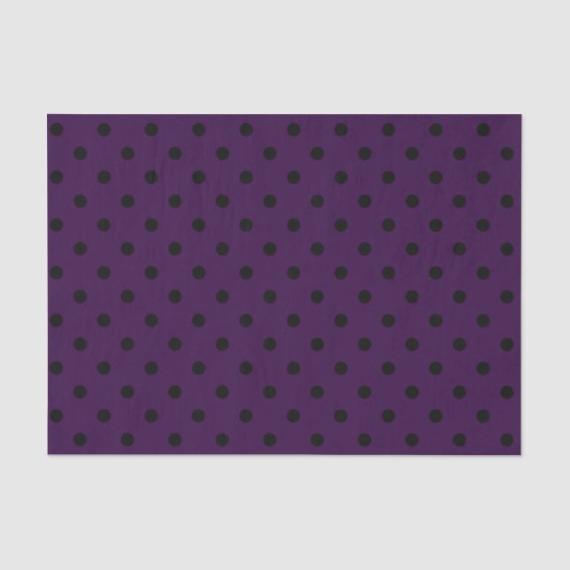 Papier Mousseline Pois pourpre et noir foncé (Recto)