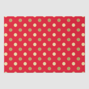 Papier Mousseline Pois Red & Gold sans couture