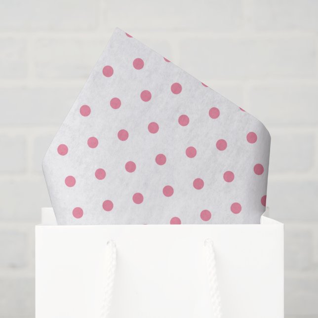Papier Mousseline pois rose classique intemporel multiusage fun (Sac cadeau)