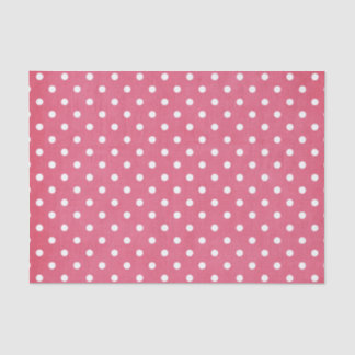 Papier Mousseline Pois ROSE ET BLANC