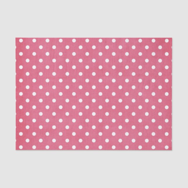 Papier Mousseline Pois ROSE ET BLANC (Recto)