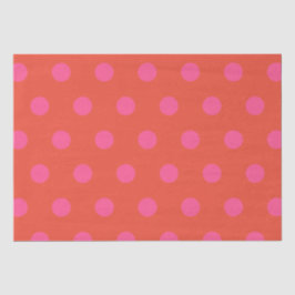 Papier Mousseline Pois rose et rouge orange monogrammé