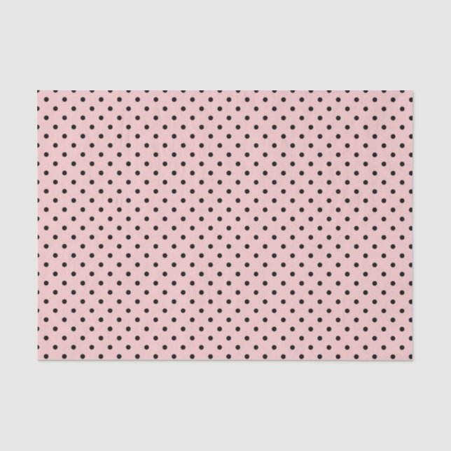 Papier Mousseline Pois rose noir (Recto)