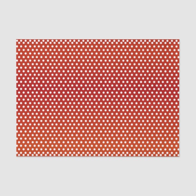 Papier Mousseline Pois rouge foncé et blanc (Recto)
