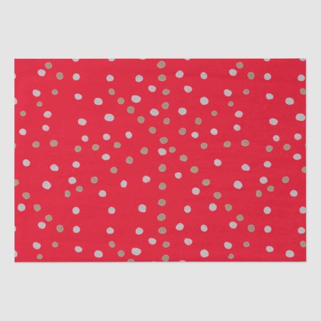 Papier Mousseline Pois rouges (Recto)