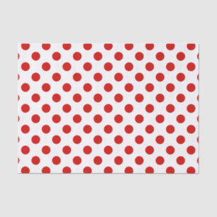 Papier Mousseline Pois rouges et blancs