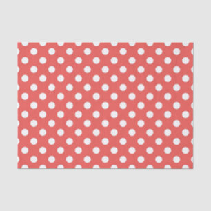 Papier Mousseline Pois rouges et blancs