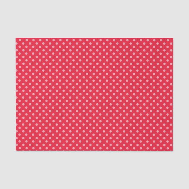 Papier Mousseline Pois rouges et roses (Recto)