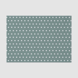 Papier Mousseline POIS turquoises et BLANCS