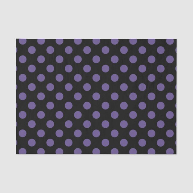 Papier Mousseline Pois ultra violets en noir (Recto)