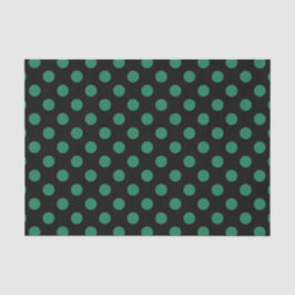 Papier Mousseline Pois vert et noir