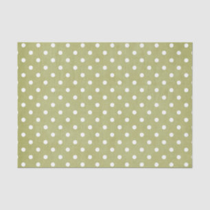 PAPIER MOUSSELINE POIS VERTS ET BLANCS