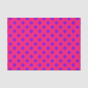 Papier Mousseline Pois violets sur cerise