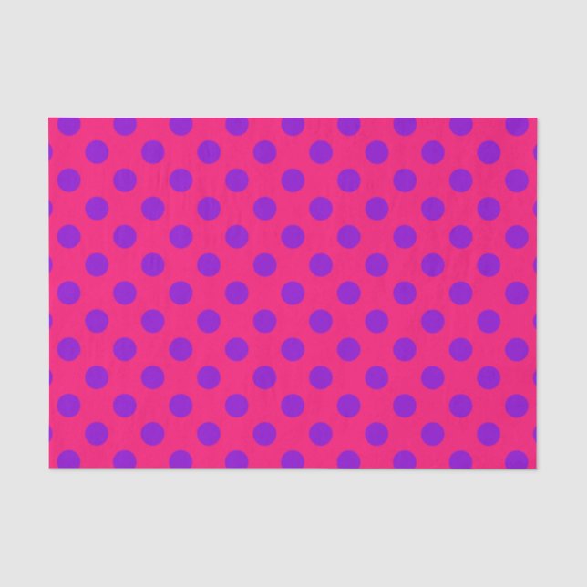 Papier Mousseline Pois violets sur cerise (Recto)