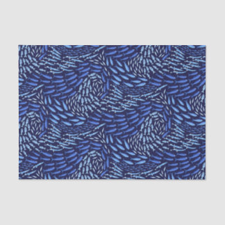 Papier Mousseline Poisson bleu de l'océan de natation - Sombre