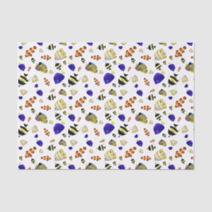 Papier Mousseline Poisson coloré