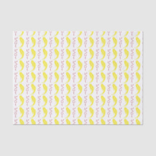 Papier Mousseline Poisson Koi jaune avec "KOI" rouge