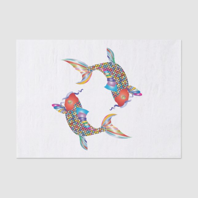 Papier Mousseline Poisson mosaïque (Recto)